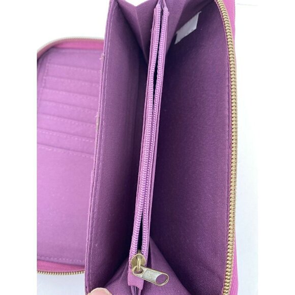 Travelon Purple Grape Zip Around‎ Fabric Wallet - Picture 4 of 5